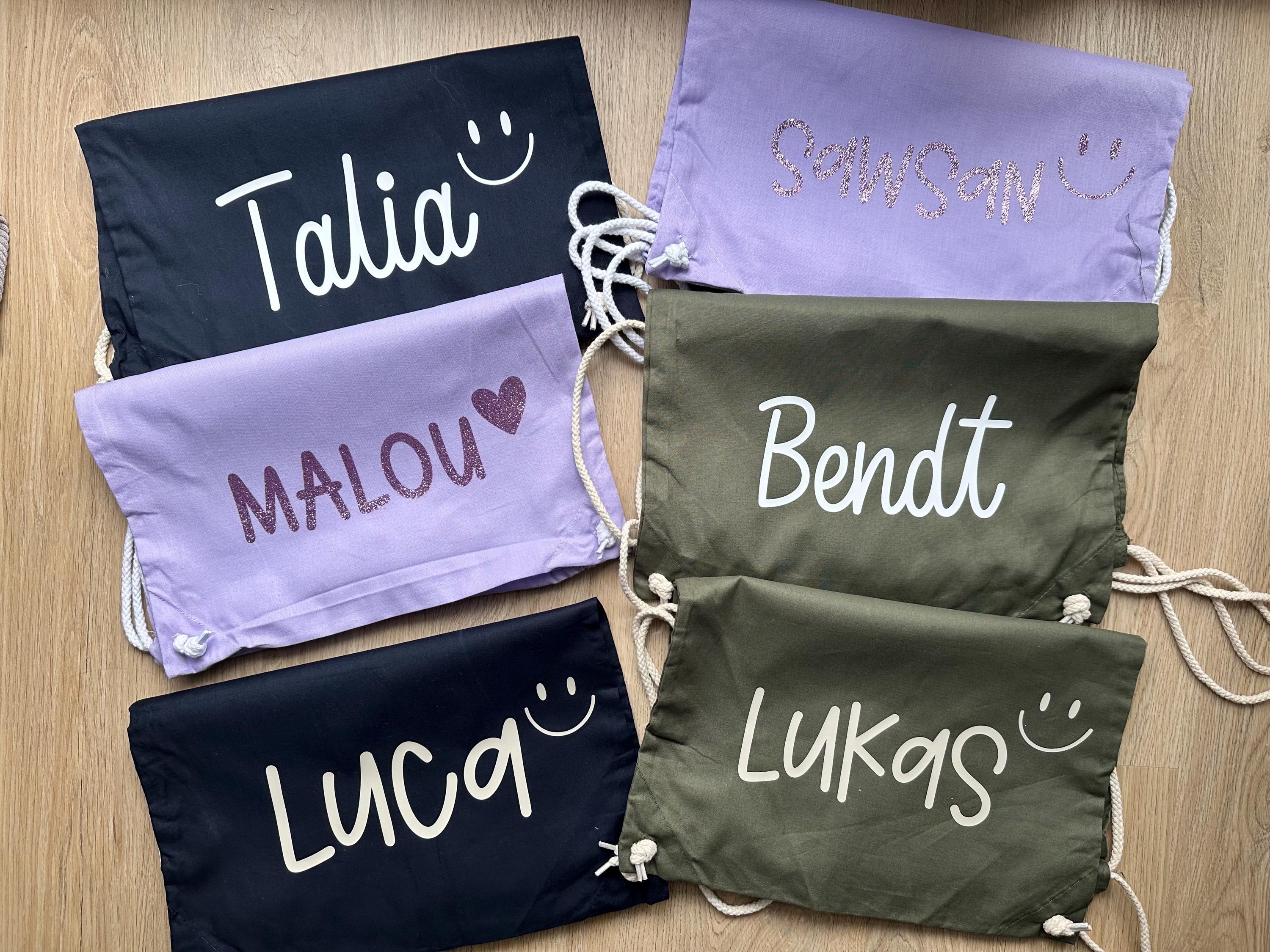 Turnbeutel mit Name | Kinder | personalisiert | Wechselsachen | Sportbeutel | Rucksack | Beutel mit Wunschtext | verschiedene Farben