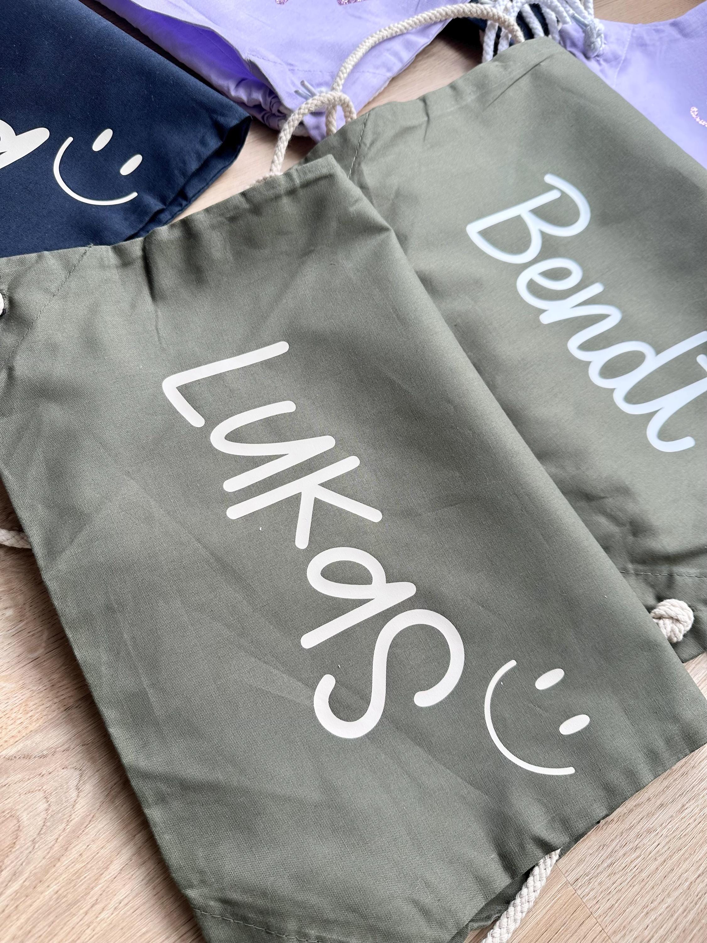 Turnbeutel mit Name | Kinder | personalisiert | Wechselsachen | Sportbeutel | Rucksack | Beutel mit Wunschtext | verschiedene Farben