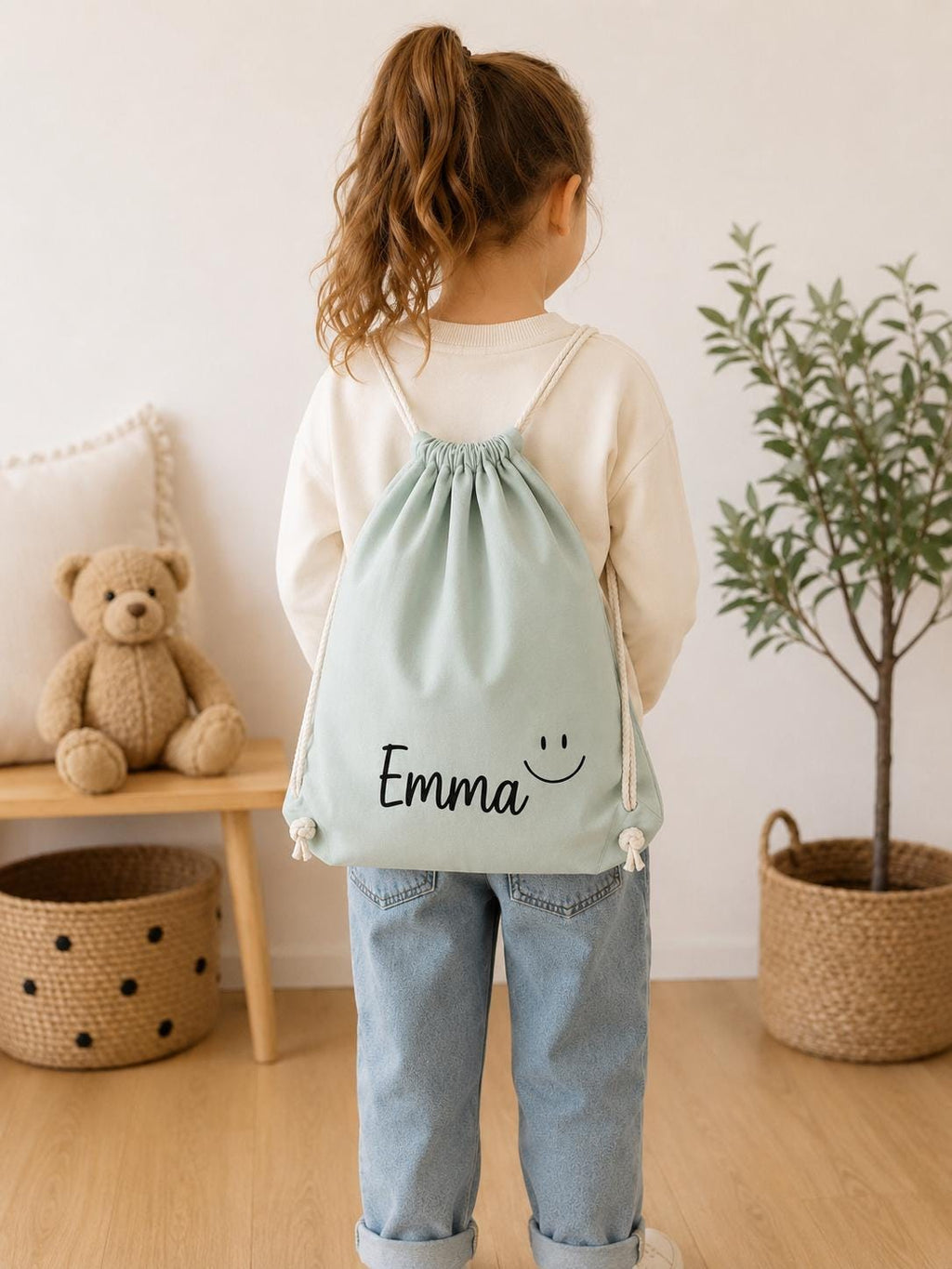 Turnbeutel mit Name | Kinder | personalisiert | Wechselsachen | Sportbeutel | Rucksack | Beutel mit Wunschtext | verschiedene Farben