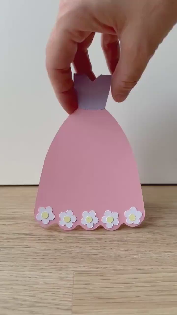 Prinzessin Einladung Kindergeburtstag | DIY Bastelset | Prinzessinnen Party | Einladung Mädchen | Prinzessin Deko | Kleid Einladungskarte