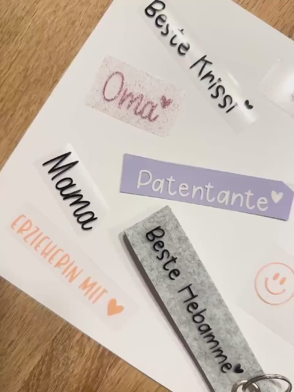 Schlüsselanhänger Filz | personalisiert | Keychain | Geschenk Hebamme | Geschenk Erzieherin | Geschenkidee